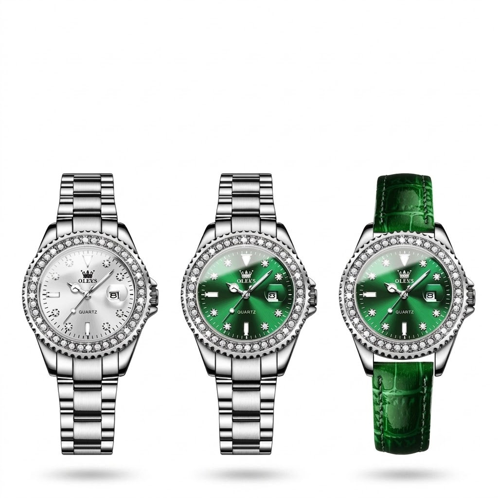 Olev Diamond Quartz Stainless