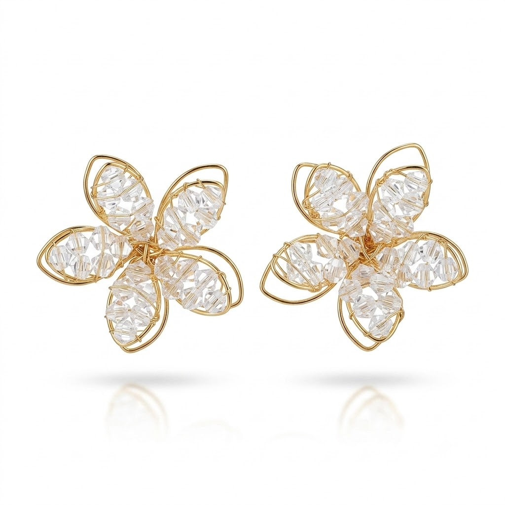 Hollow flower earrings